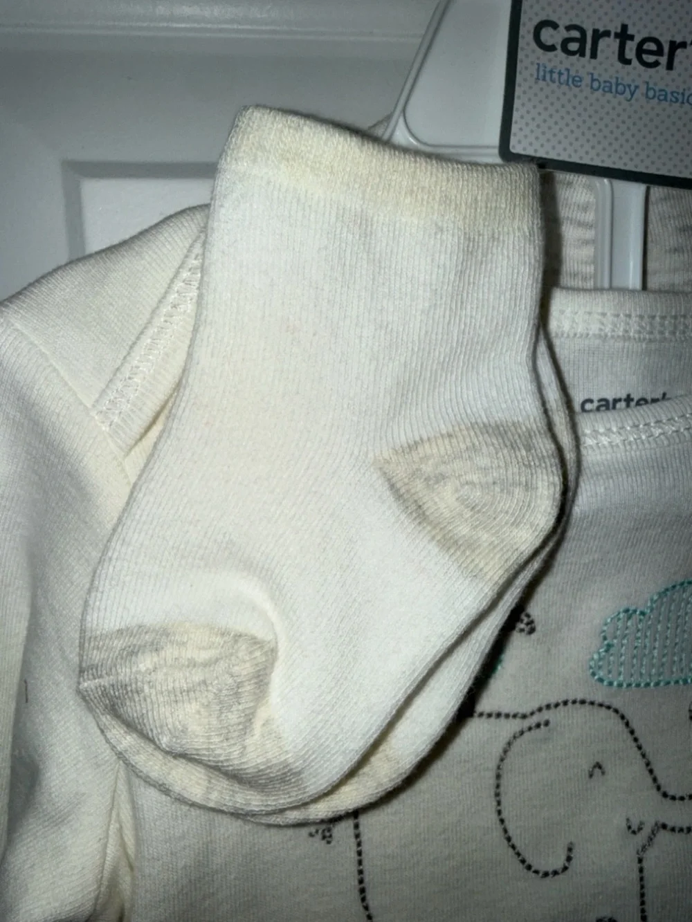 Carter's Cream Infant Onesie with Blue and Gray Print - Picture 5 of 8